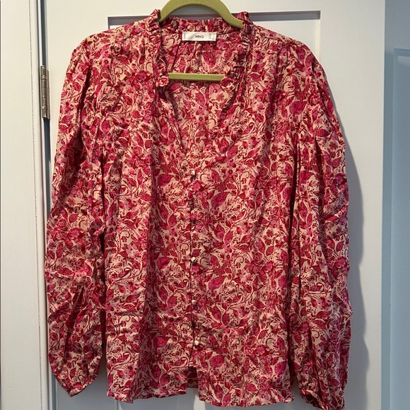 Mango Pink and Fuschia Patterned Blouse - Picture 1 of 4